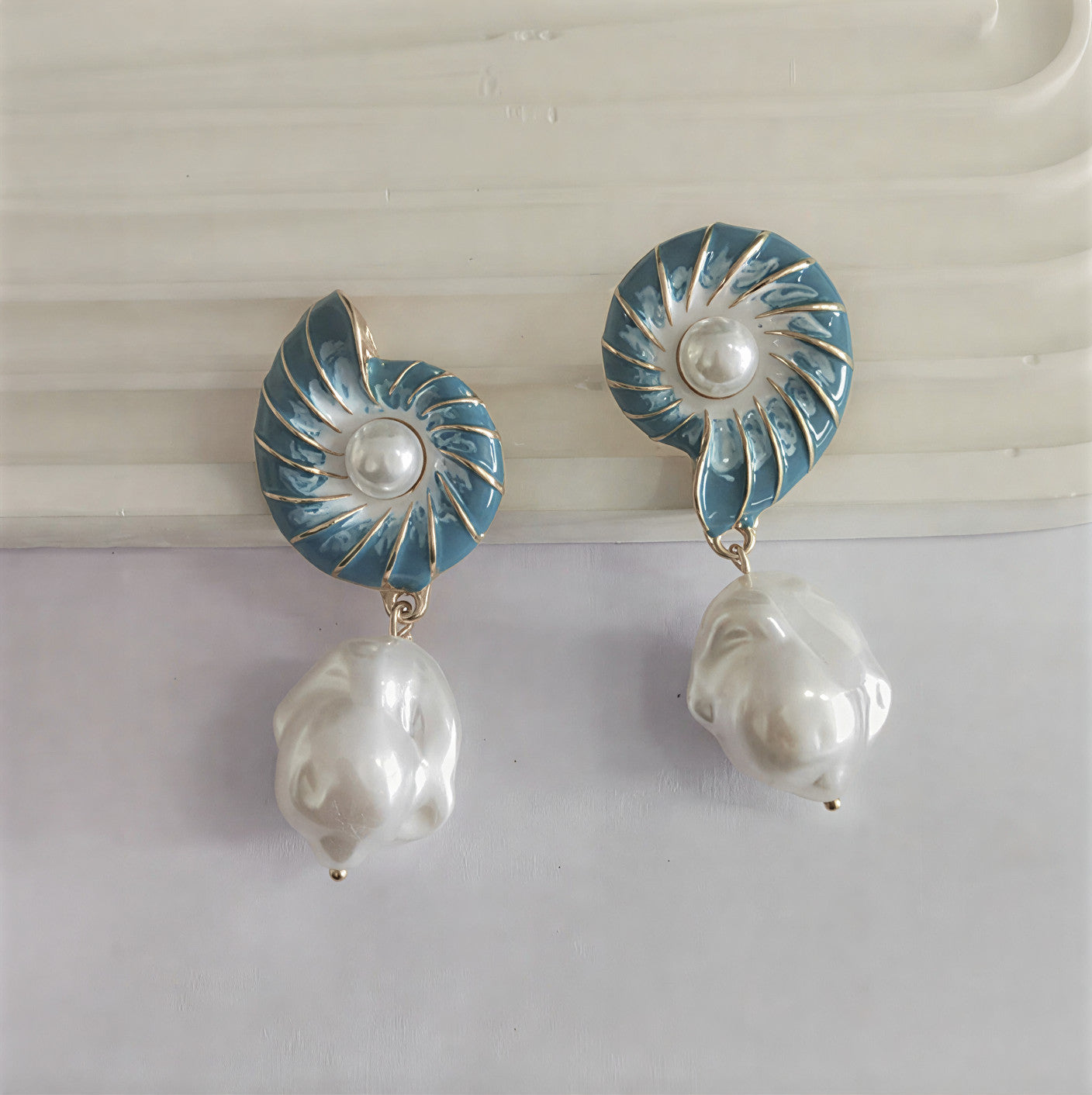 Seashell Pärl Örhängen