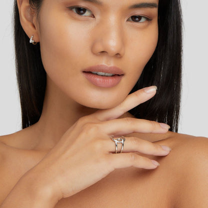 Silver Interlocking Öppen Ring