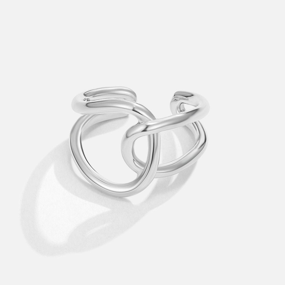 Silver Interlocking Öppen Ring