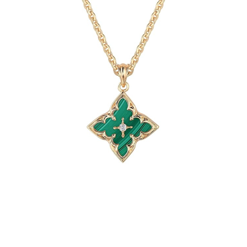 Smaragd Clover Hänghalsband | Guld