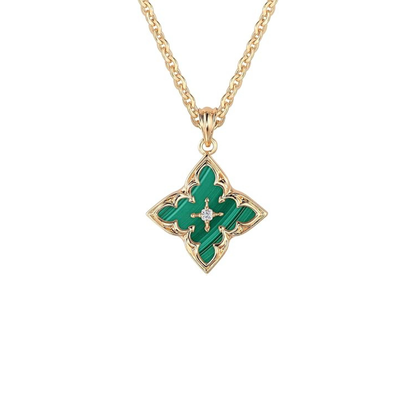 Smaragd Clover Hänghalsband | Guld