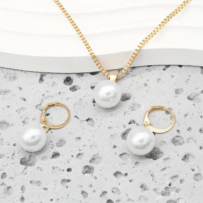Gyllene Grace Pärl Smycke Set | Guld