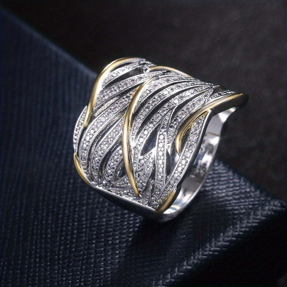 Silver och Guld Vävd Band Ring