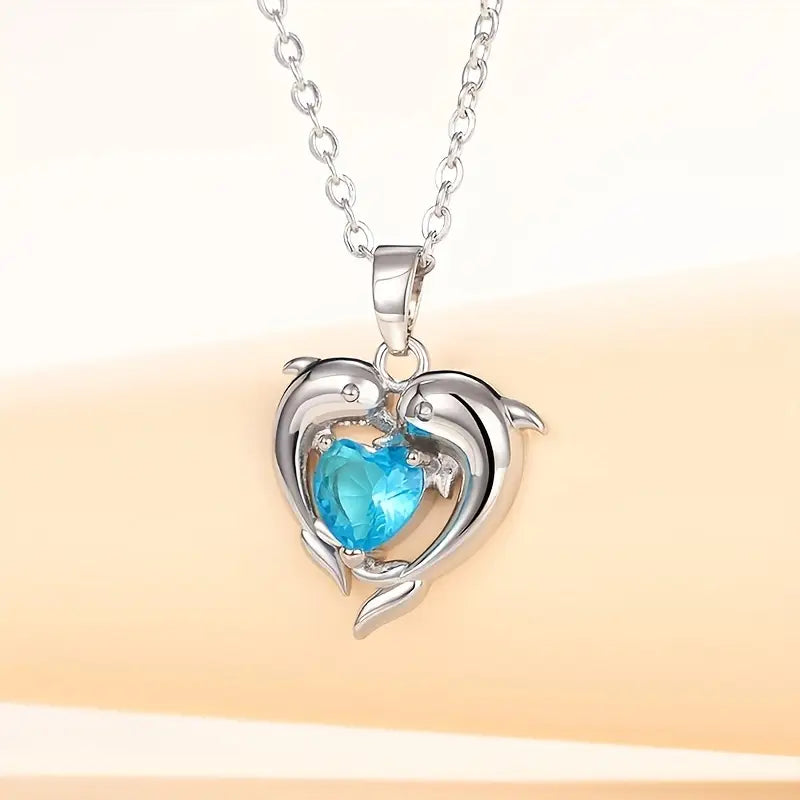 Oceanheart Twins Halsband | Vitguld