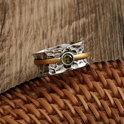 Silver och Guld Rustic Band Ring