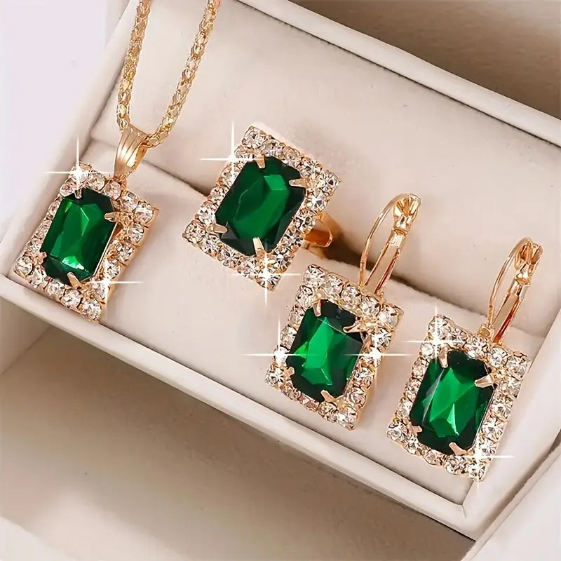Sylvara Greenveil Smycke Set | Vitguld