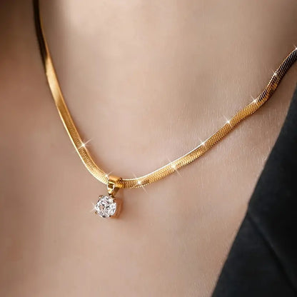 Elegant Rhinestone Hänghalsband | Guld