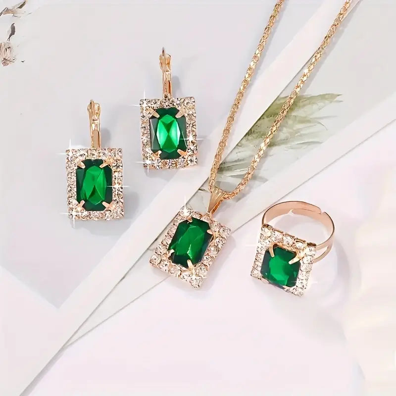 Sylvara Greenveil Smycke Set | Vitguld