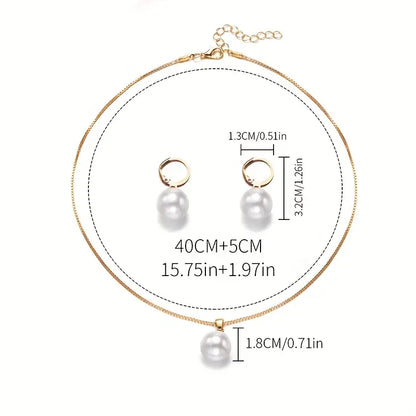 Gyllene Grace Pärl Smycke Set | Guld