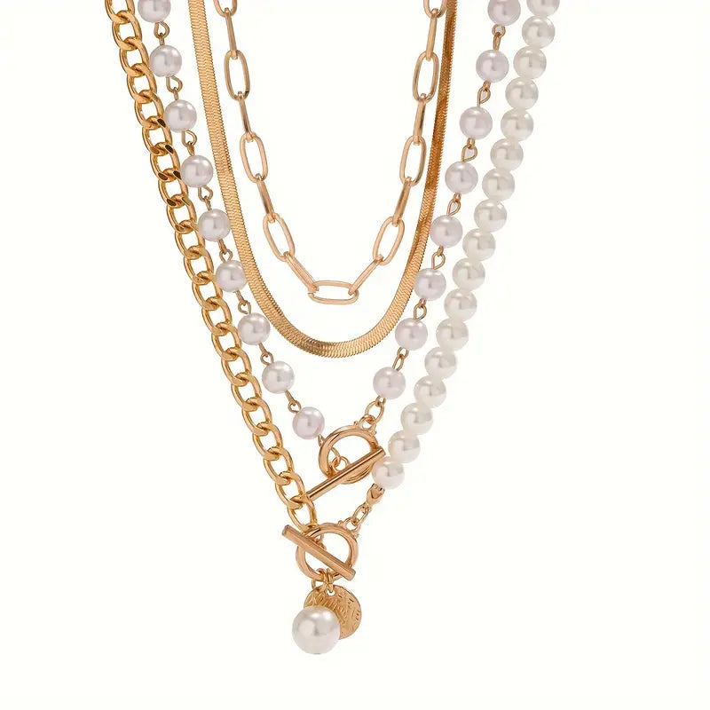 Modern Pärl Lagrad Halsband Set