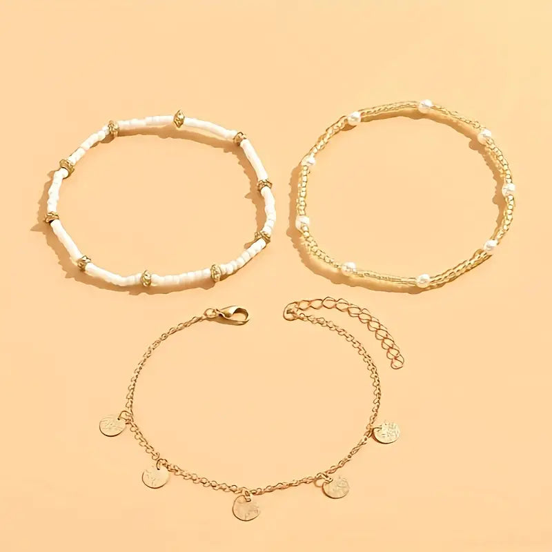 Coastal Berlock 3-Piece Lagrad Fotlänk Set | Guld