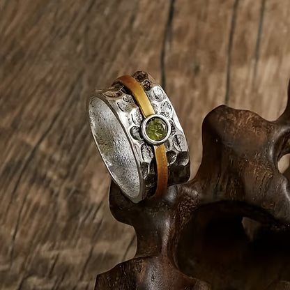 Silver och Guld Rustic Band Ring