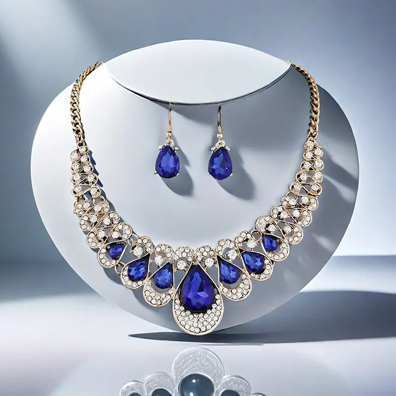 Maevina Safir Smycke Set | Guld