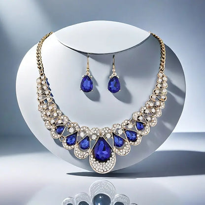 Maevina Safir Smycke Set | Guld