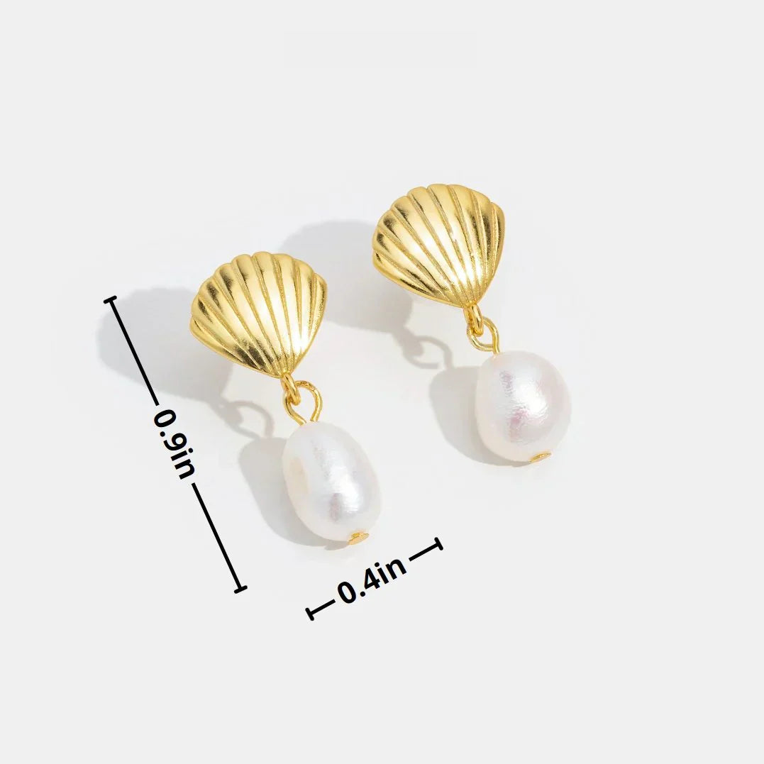 Guld Shell Pärl Örhängen