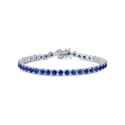 Safir Tennisarmband | Vitguld