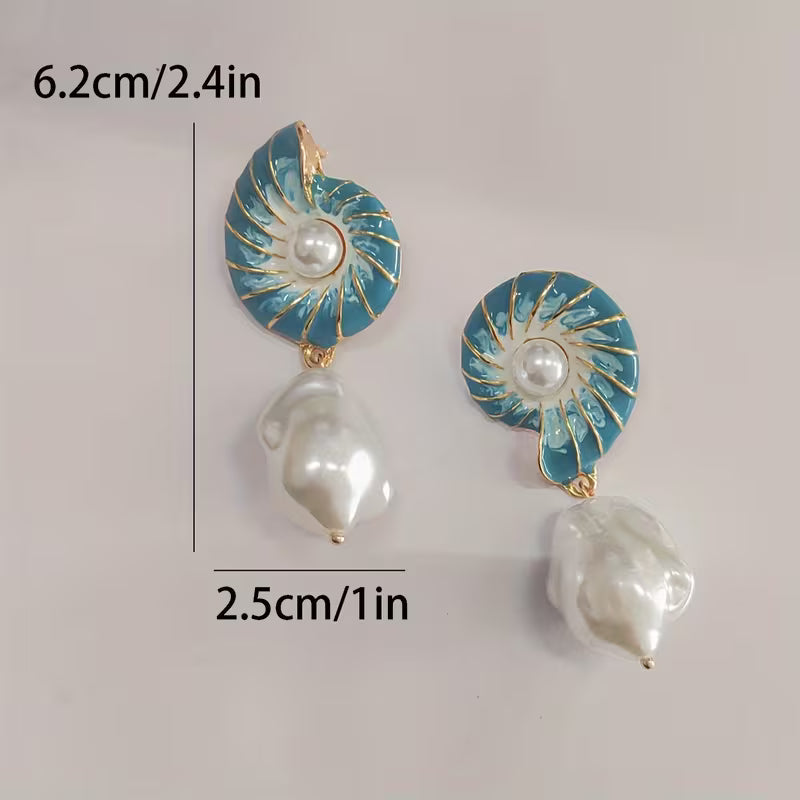 Seashell Pärl Örhängen