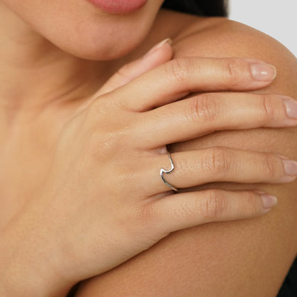 Silver Minimalistisk Öppen Ring