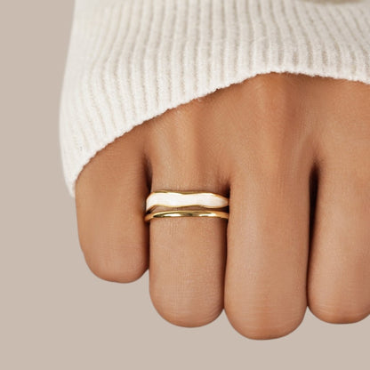 Guld Skulptural Wrap Ring