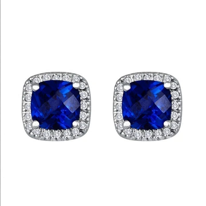 Silver Safir Halo Örstift