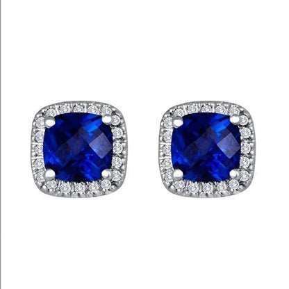Silver Safir Halo Örstift