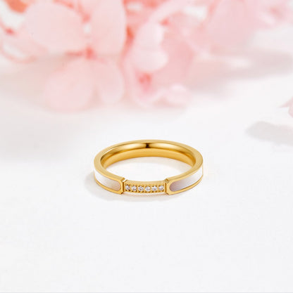Guld Inlägg Band Ring