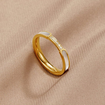 Guld Inlägg Band Ring