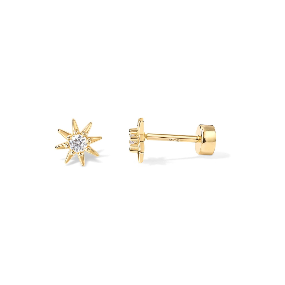 Sunburst Örhängen | Guld